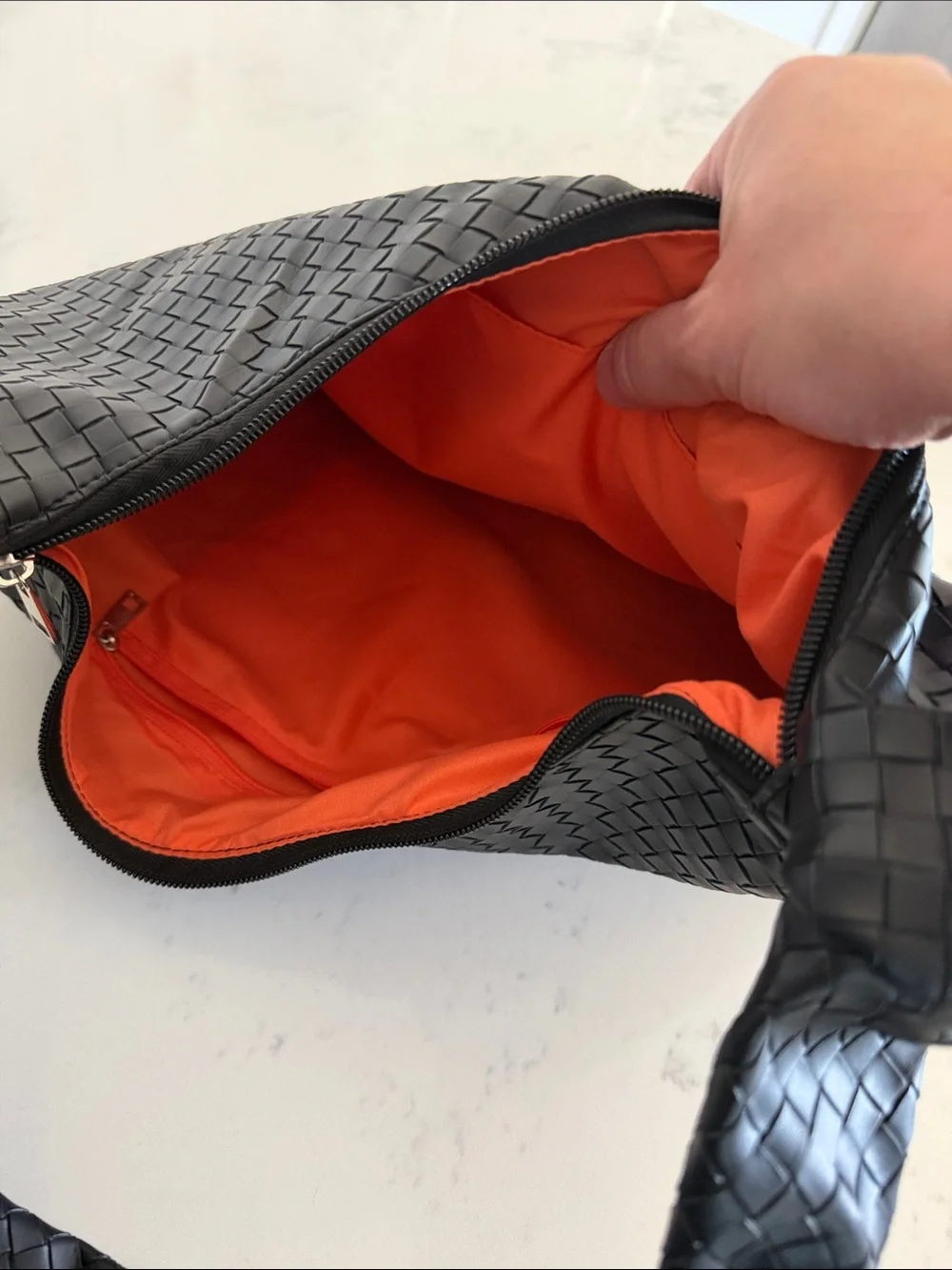 Bioworld Black Woven Hobo Bag with Mickey Accent